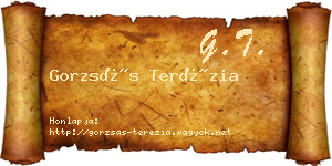 Gorzsás Terézia névjegykártya